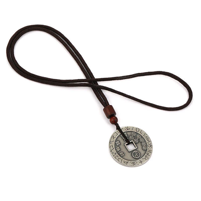 Bagua Yin Yang Copper Coin Star Balance Energy Necklace Pendant