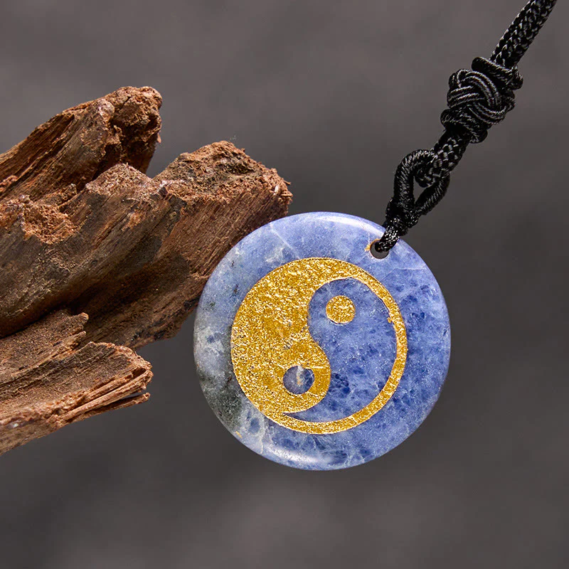 Various Crystal Amethyst Tiger Eye Green Aventurine Yin Yang Spiritual Necklace Pendant