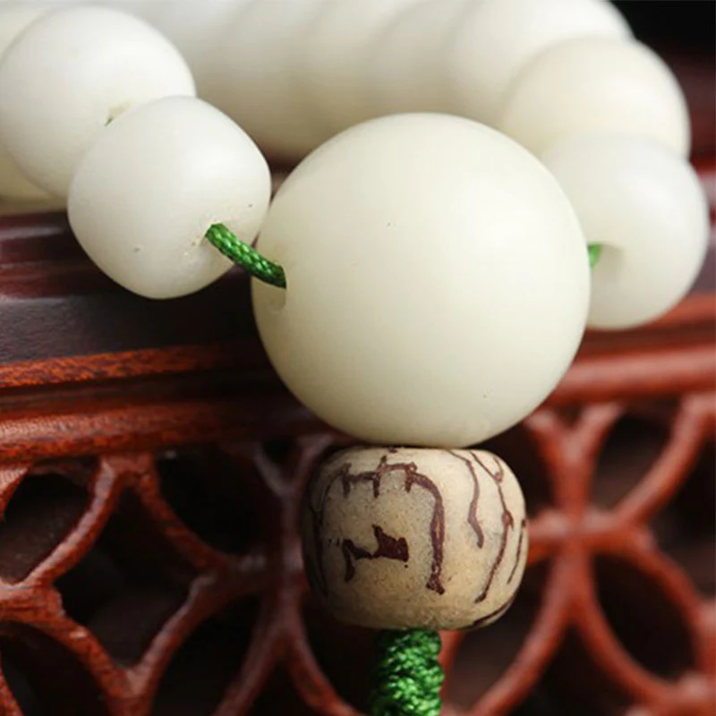 White Jade Bodhi Lotus Mala Harmony Jewelry