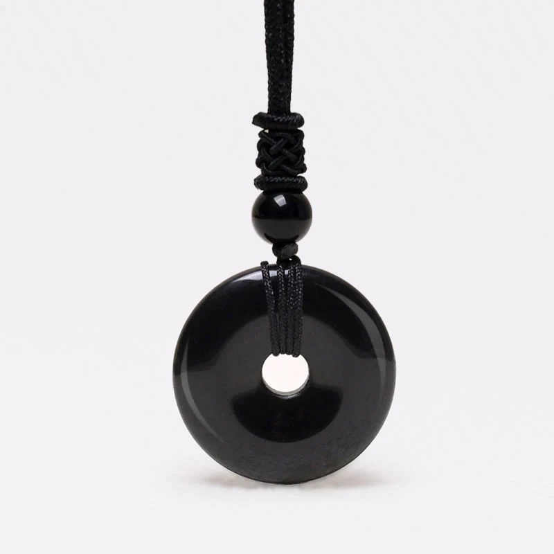 Renbeads Lucky Coin Pendant Healing Crystal Gemstone Necklace