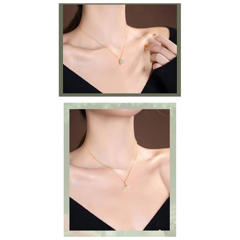 925 Sterling Silver Natural Cyan Hetian Jade Luck Laughing Buddha Butterfly Necklace Pendant