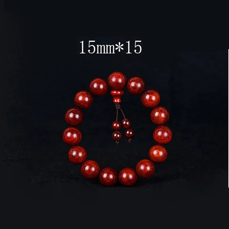 Renbeads Tibetan Small Leaf Red Sandalwood Balance Bracelet