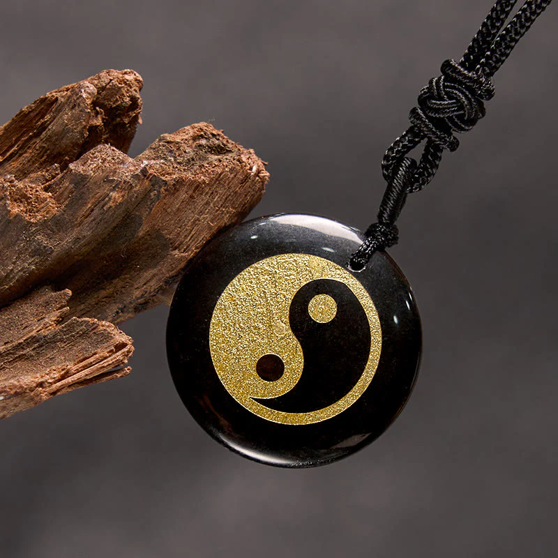 Various Crystal Amethyst Tiger Eye Green Aventurine Yin Yang Spiritual Necklace Pendant