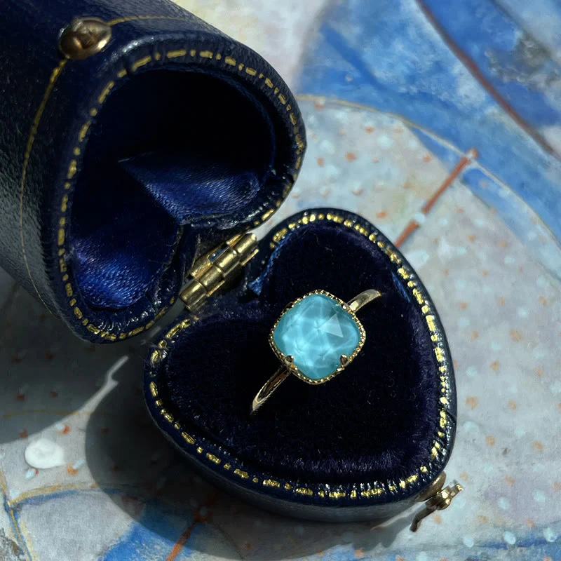 925 Sterling Silver Plated Gold Turquoise Protection Ring, Earrings, and Necklace Pendant Set