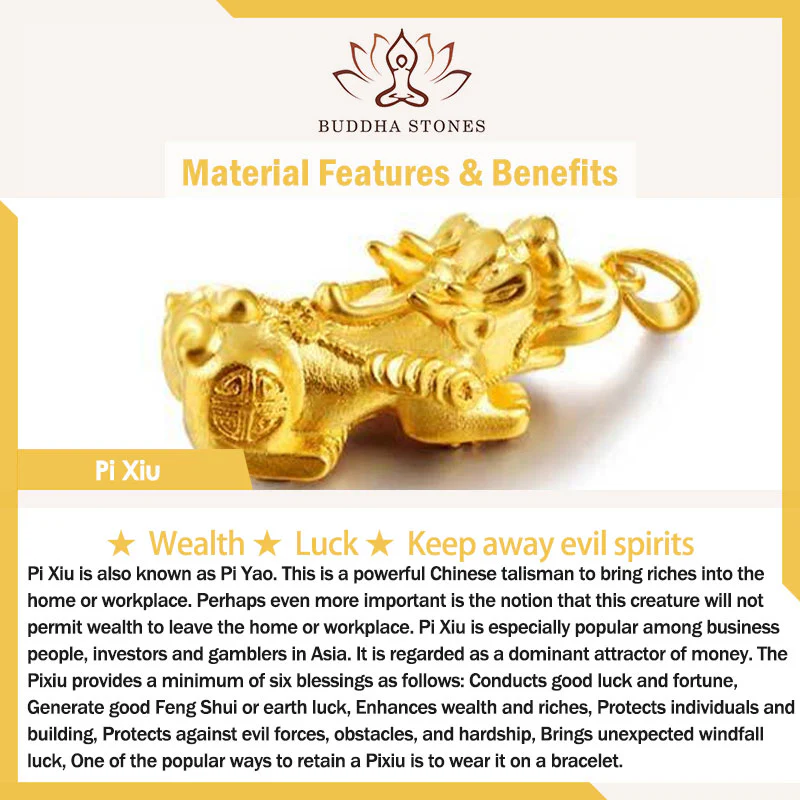 FengShui Citrine PiXiu Wealth Necklace Pendant