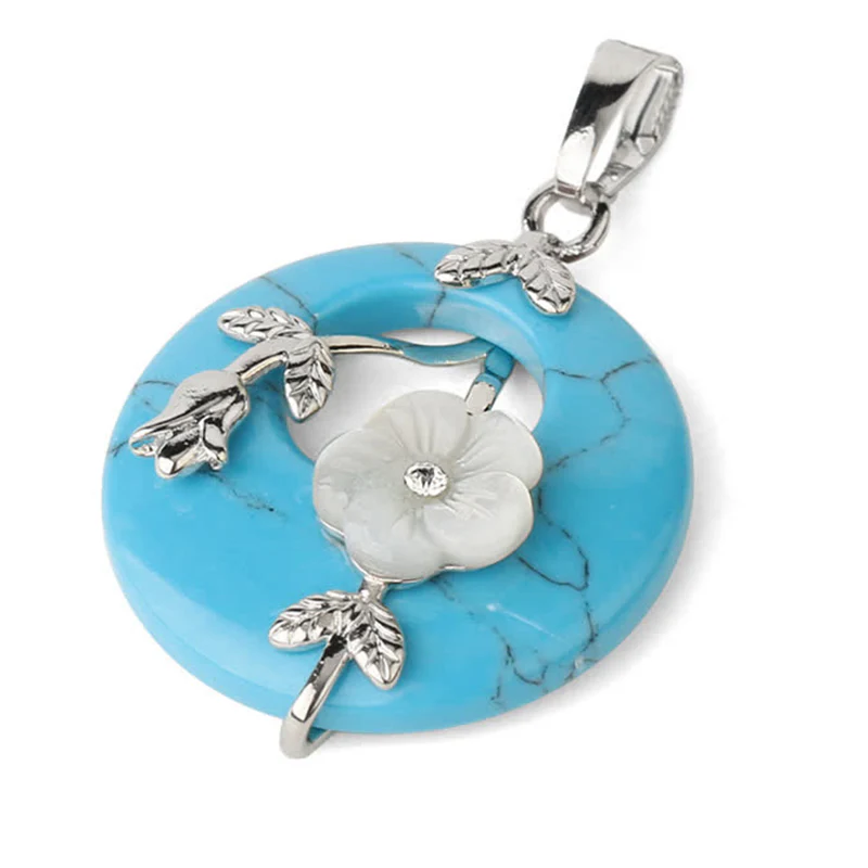 Various Crystal Amethyst Green Aventurine Flower Healing Necklace Pendant