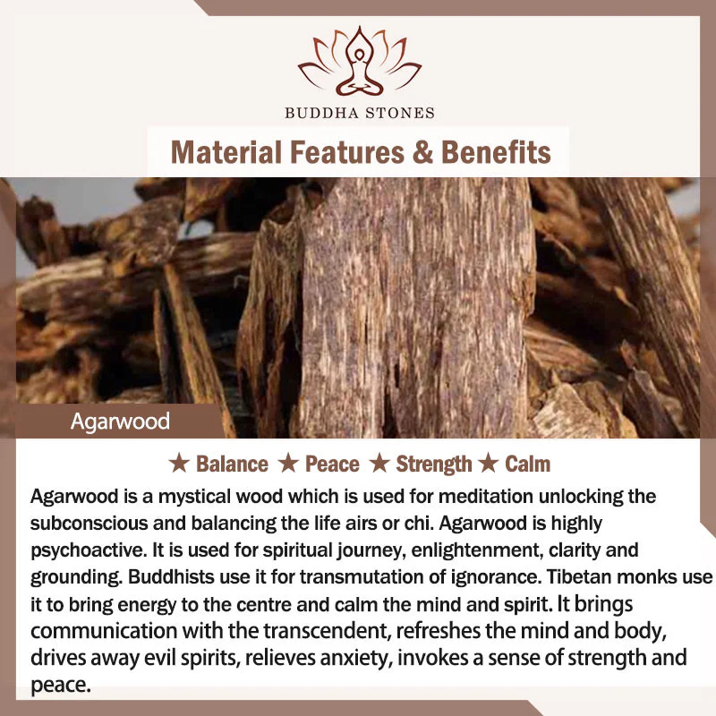 Renbeads Chinese Zodiac Rosewood Green Sandalwood Ebony Wood Copper Coin Carved Calm Bracelet