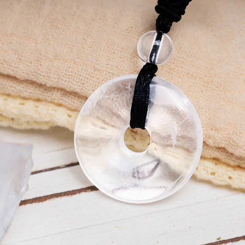 Renbeads Lucky Coin Pendant Healing Crystal Gemstone Necklace