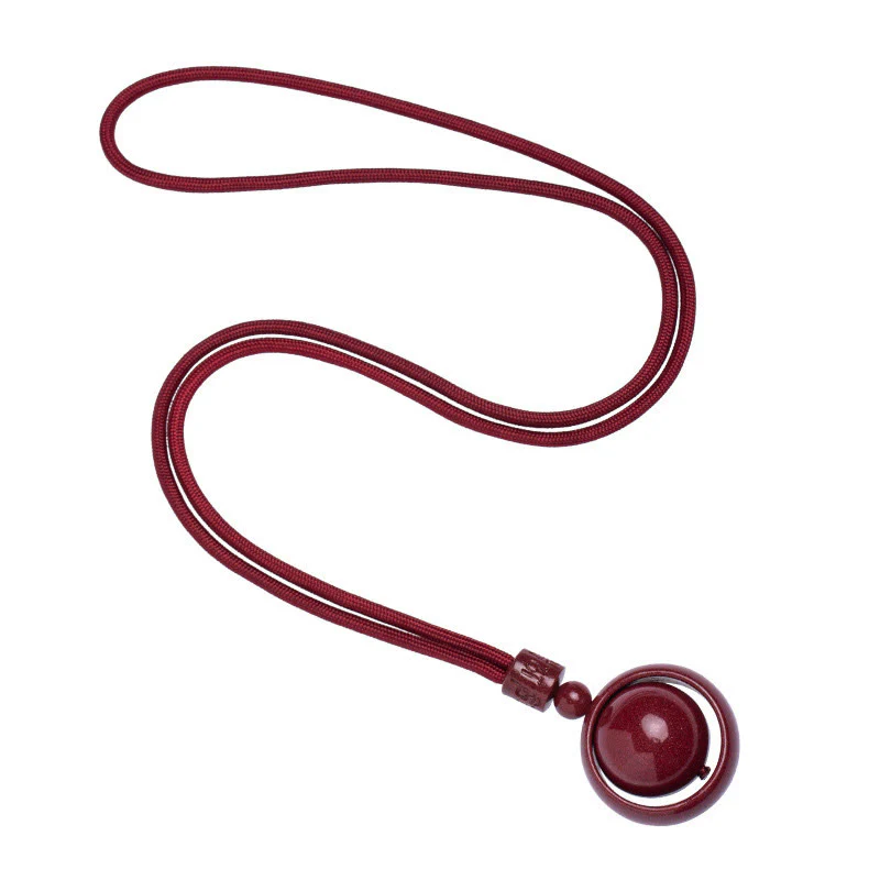 Cinnabar Om Mani Padme Hum PiXiu Blessing Lucky Bead Necklace Pendant