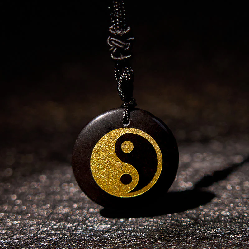 Various Crystal Amethyst Tiger Eye Green Aventurine Yin Yang Spiritual Necklace Pendant