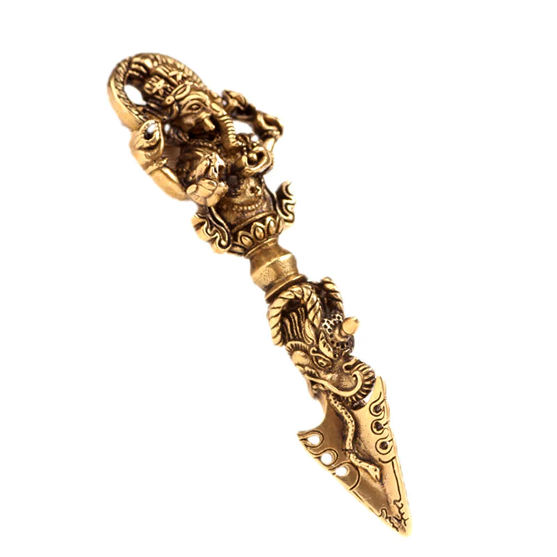 Renbeads Tibetan Ganesh Ganpati Elephant God of Wealth Dorje Vajra Spiritual Power Necklace Pendant