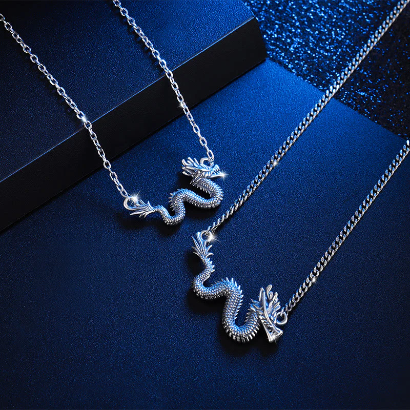 Renbeads 925 Sterling Silver Year Of The Dragon Auspicious Dragon Protection Chain Necklace Pendant