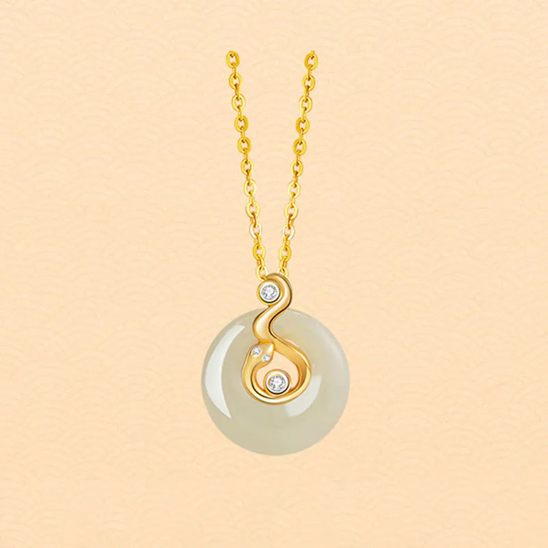 Chinese Zodiac Hetian Jade 925 Sterling Silver Abundance Necklace Pendant