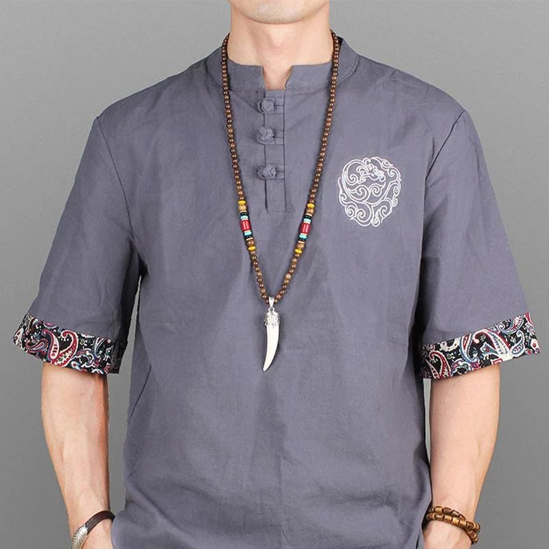 Wenge Wood Turquoise Stone Horn Style Necklace Pendant for Meditation and Protection