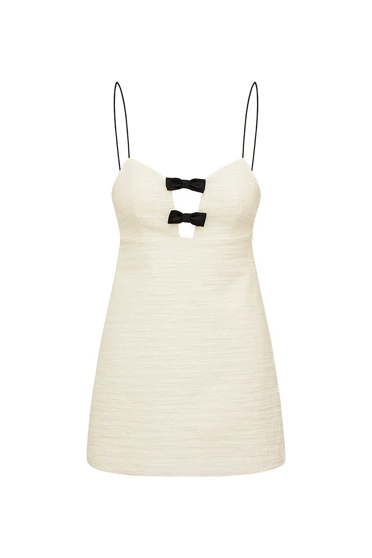 Adelaide Tweed Mini Dress-Cream