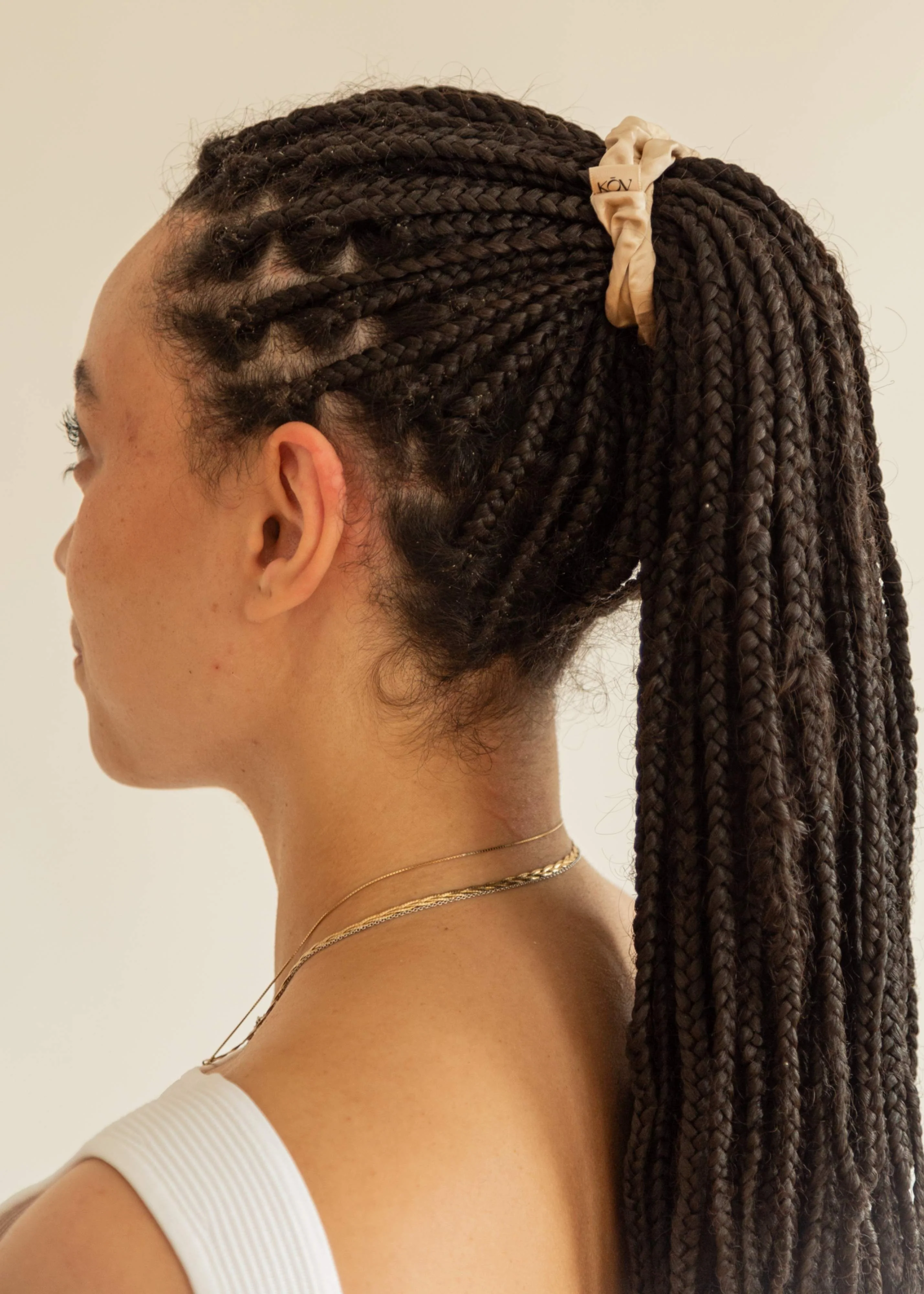 Silk Scrunchie in Champagne