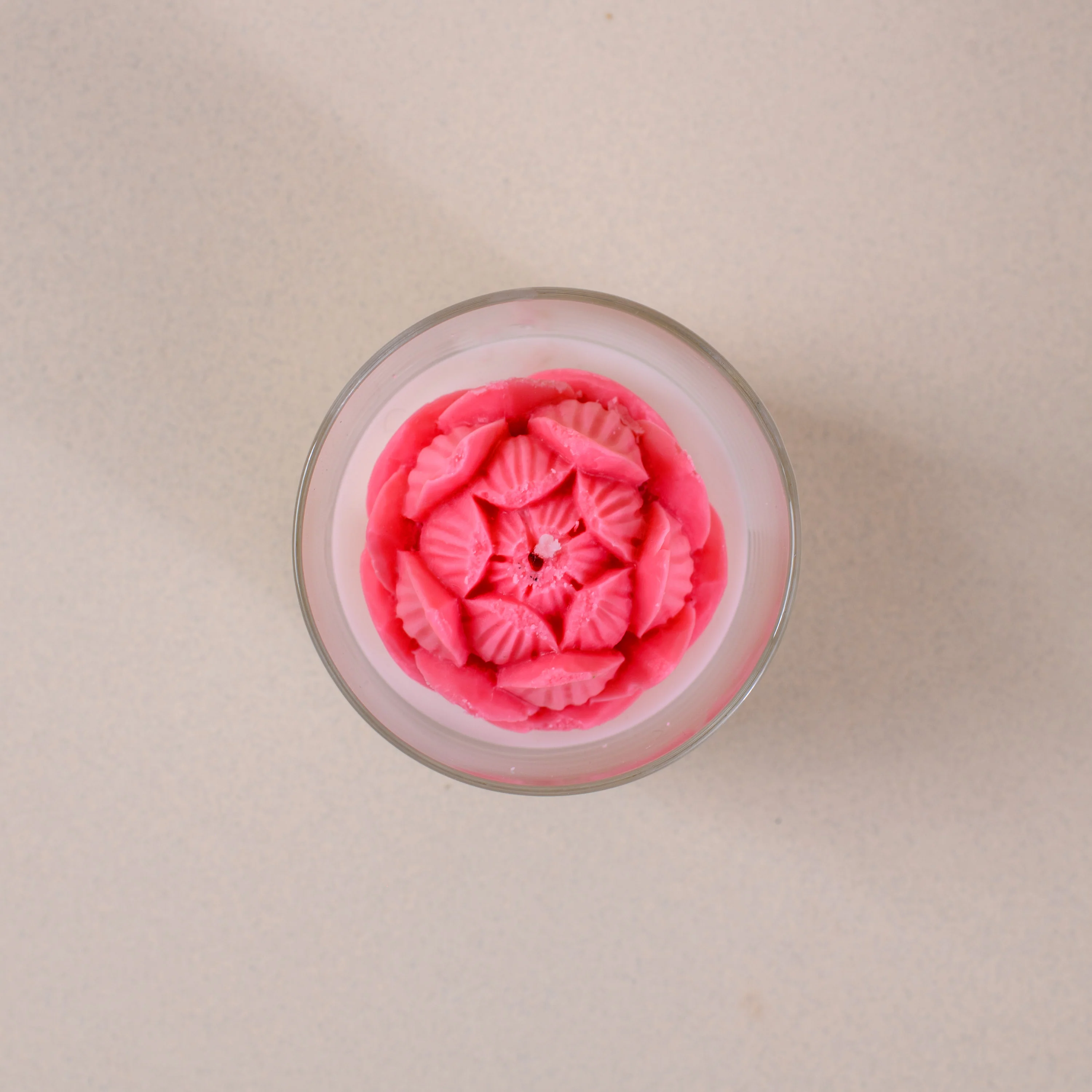 Pink Velvet Bloom Premium Glass Candle