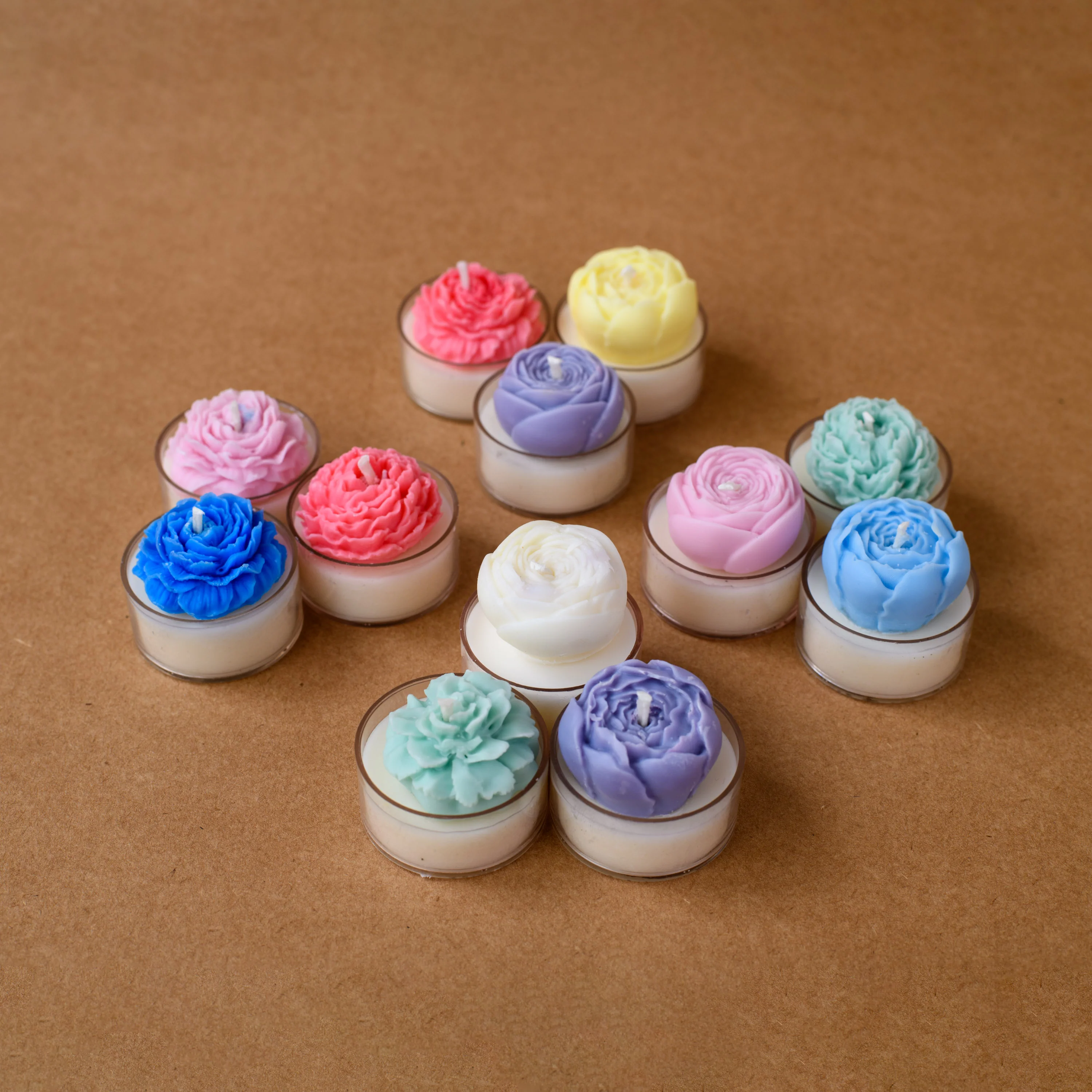 Floral Tea Light Scented Candle Set Of 12