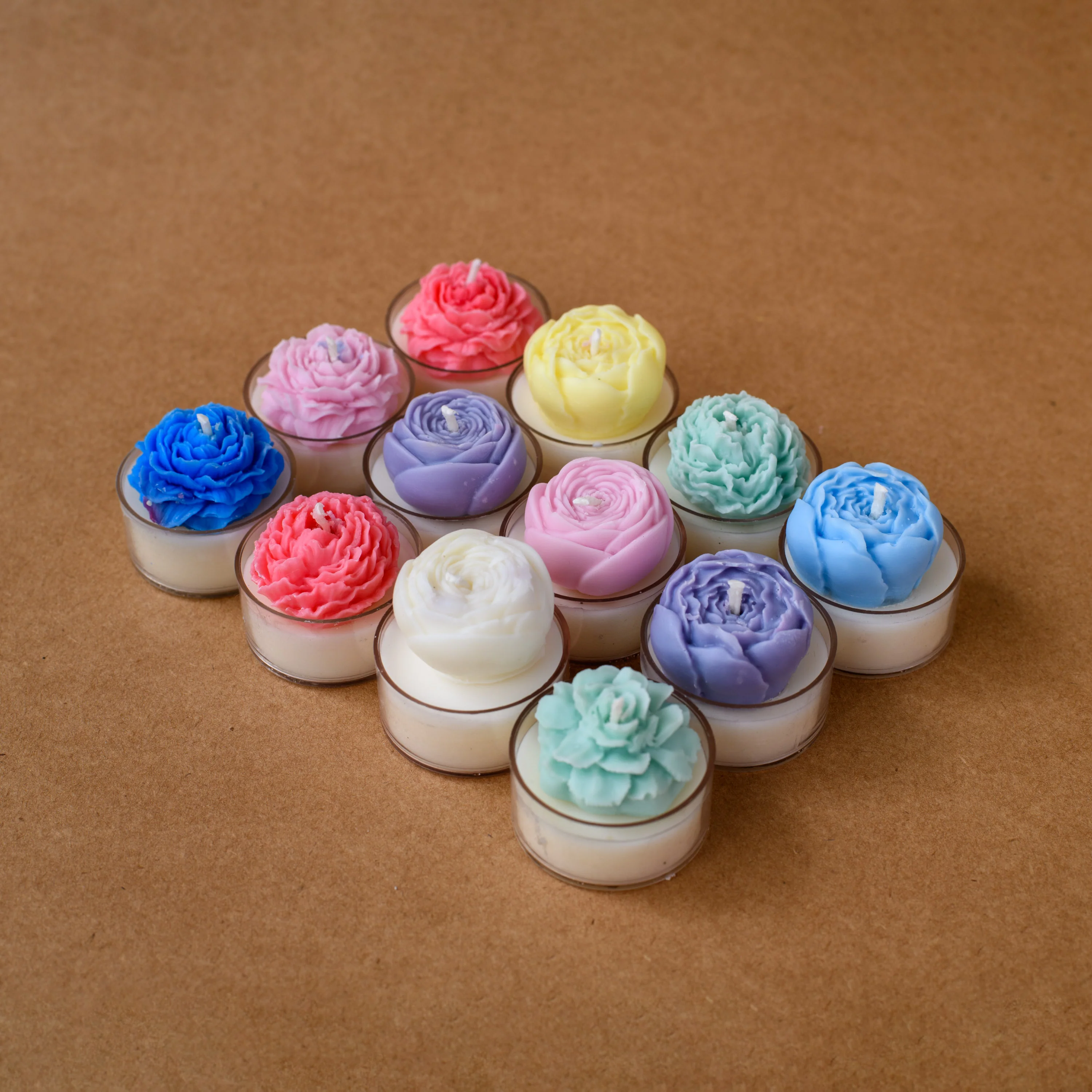 Floral Tea Light Scented Candle Set Of 12