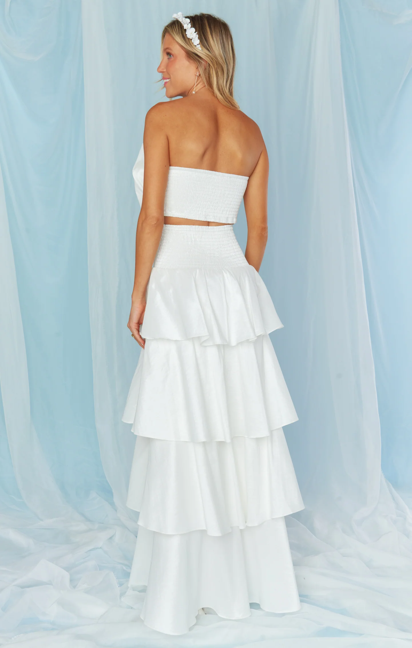 Big Bow Top ~ White Taffeta