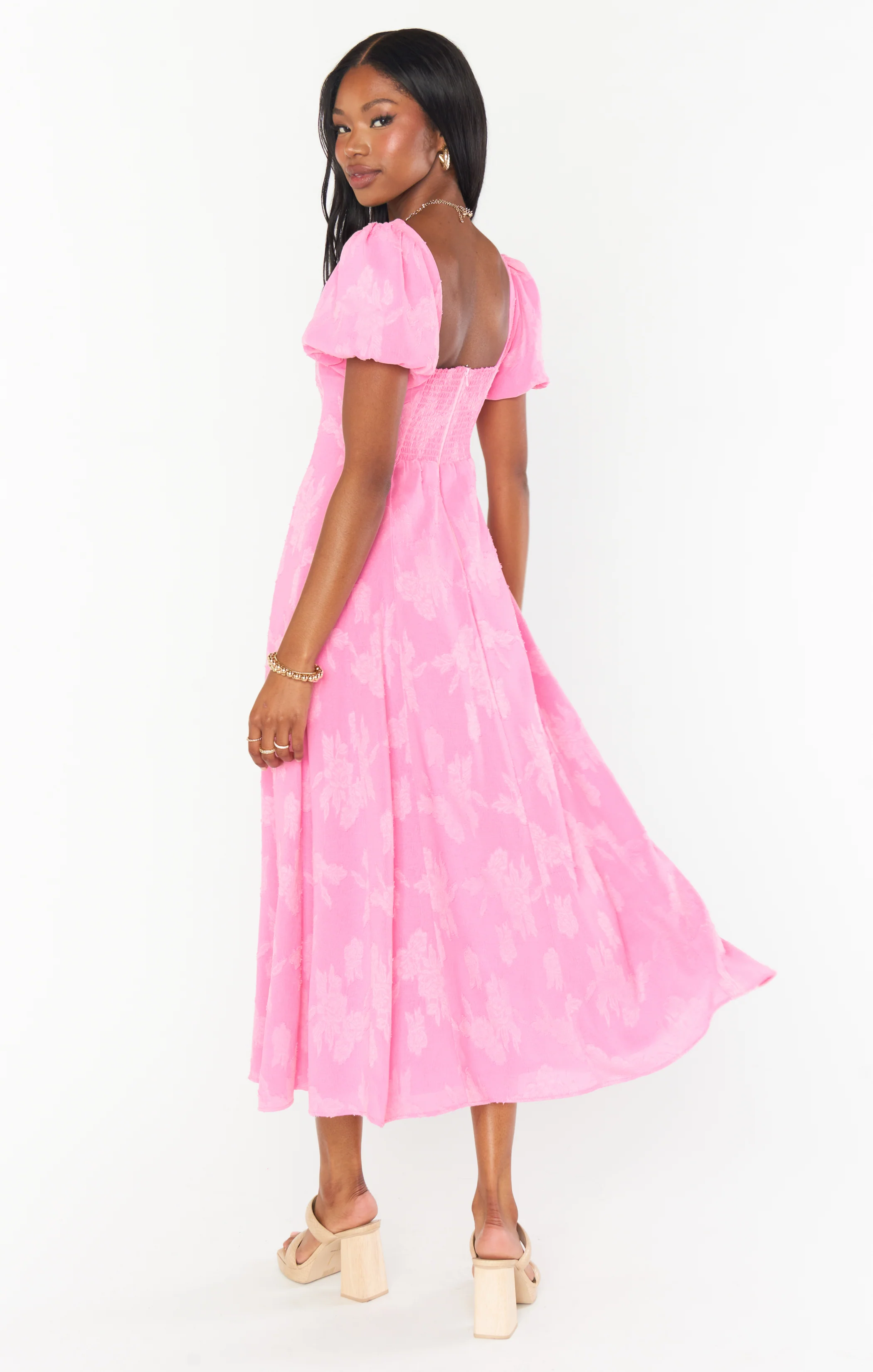 Luna Midi Dress ~ Rose Dot