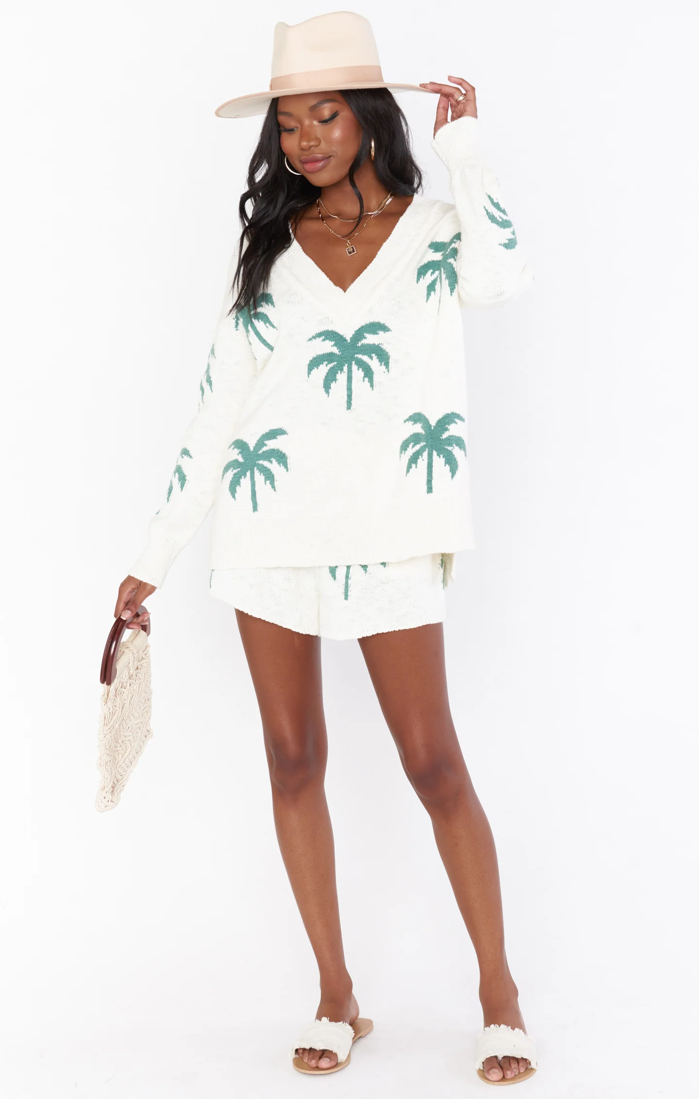 Cozy Knit Sweater ~ Tropical Print