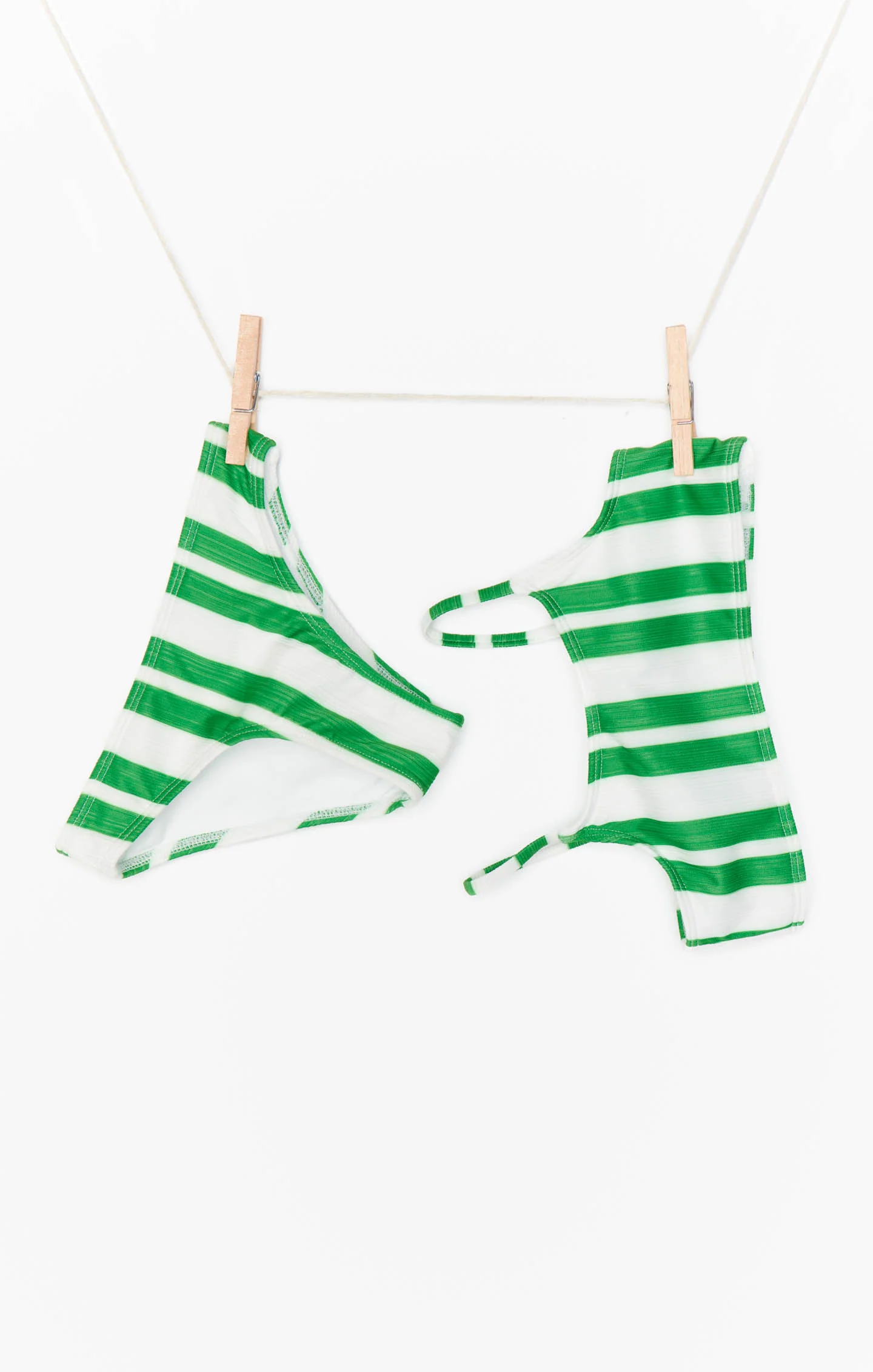 Little Annie Bikini ~ Center Court Stripe Micro Rib