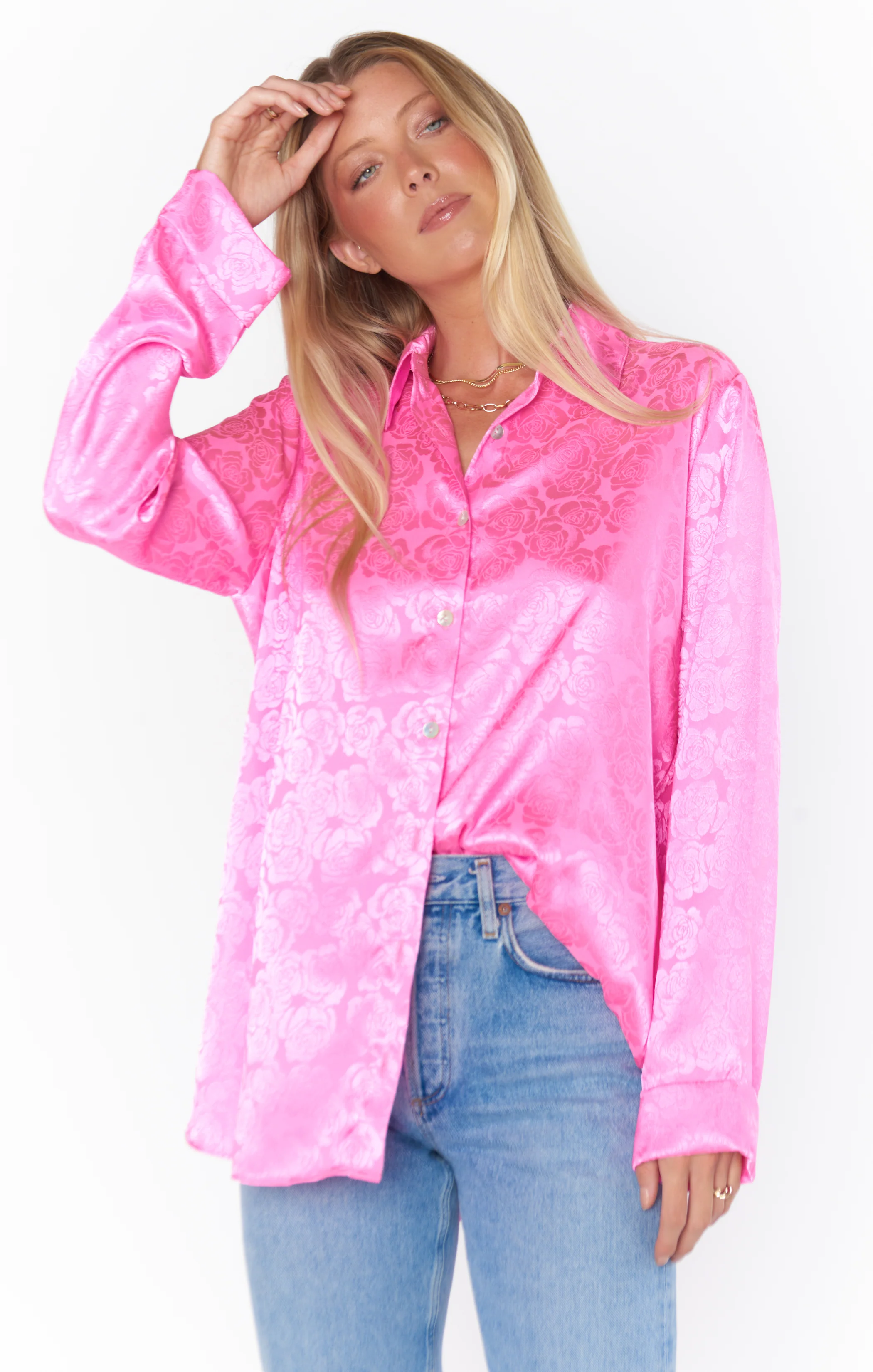 Style Button Down ~ Light Pink Silk