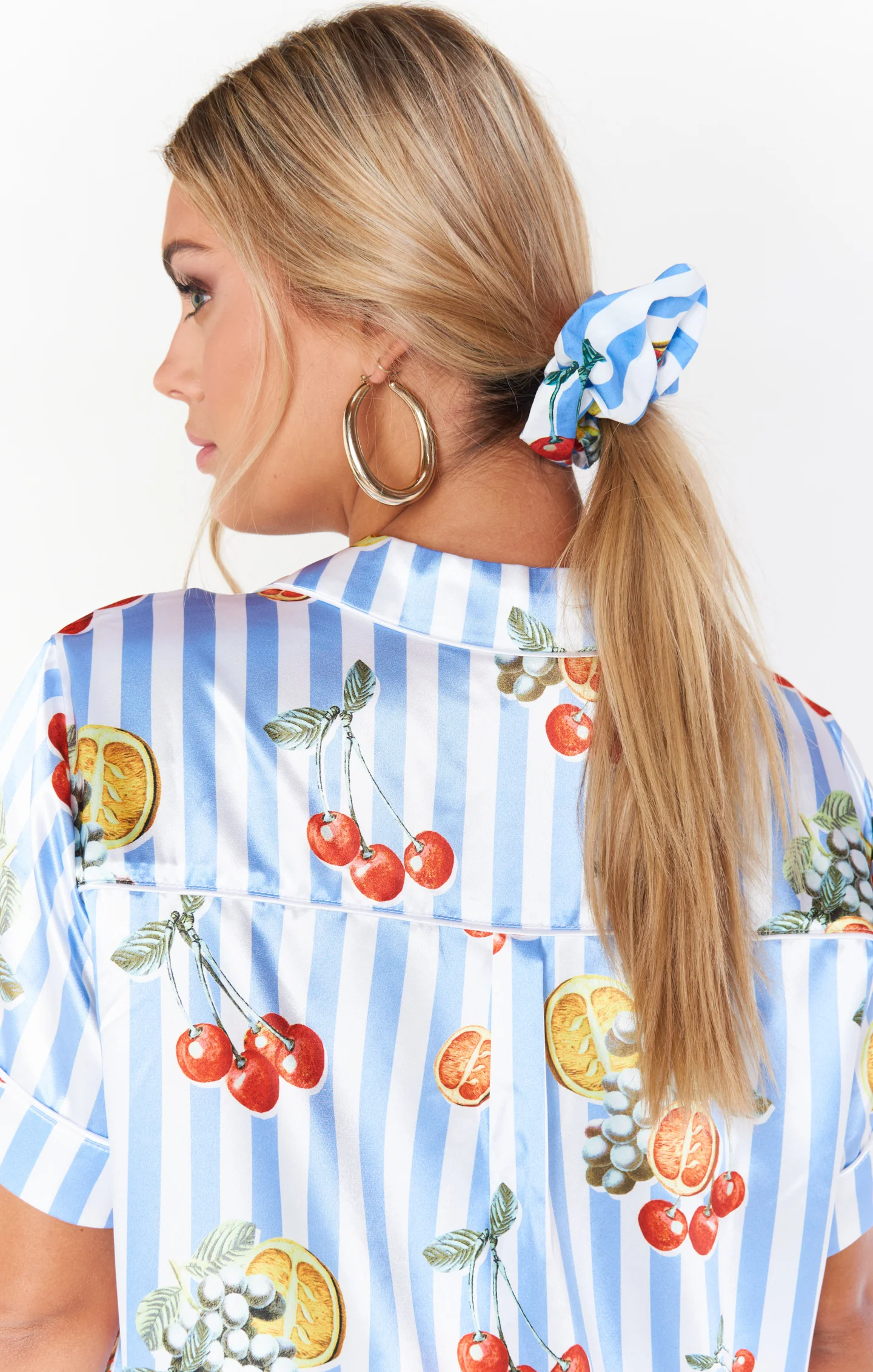 Scrunchie ~ Fruit Basket Stripe Poplin