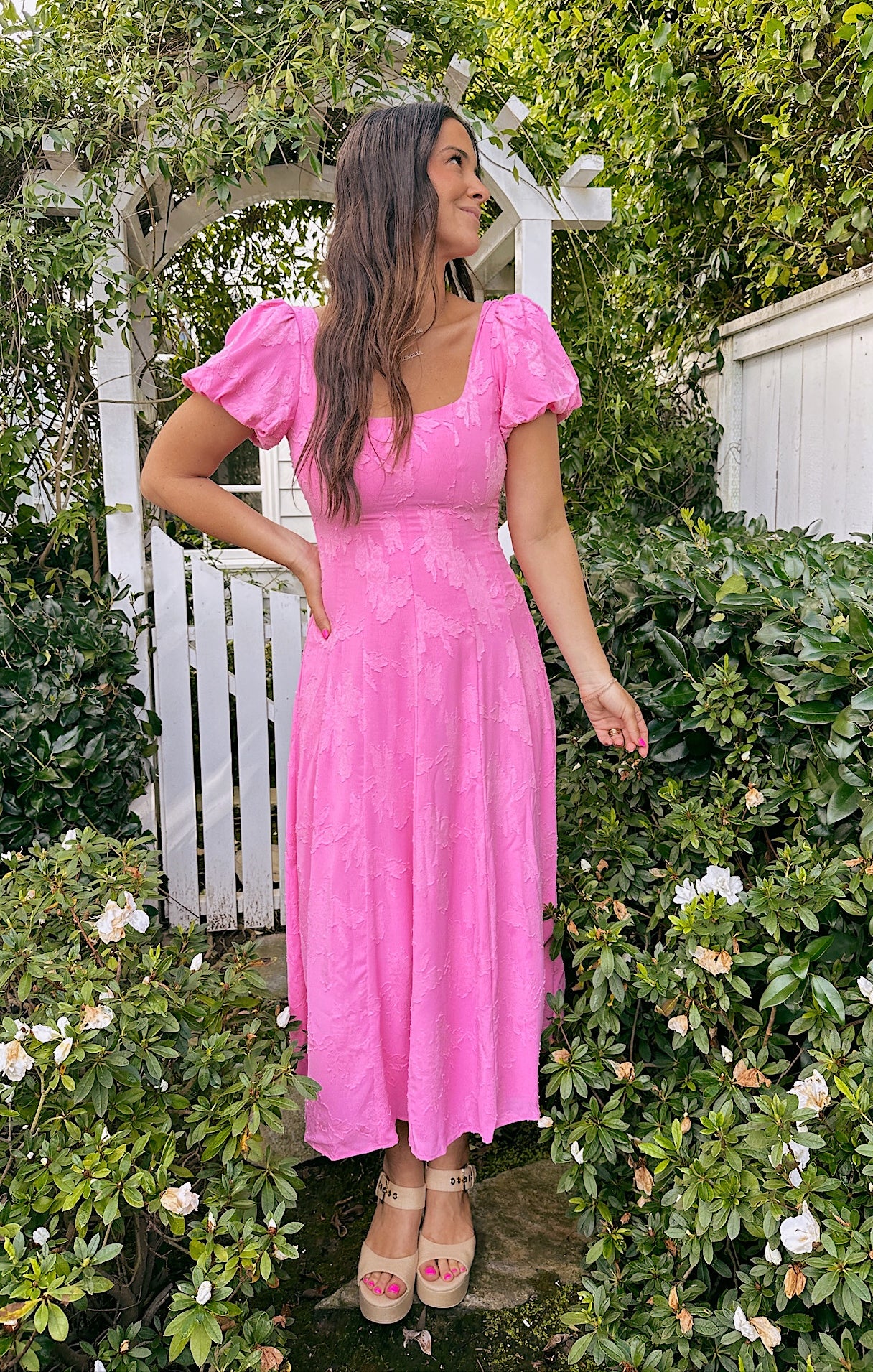 Luna Midi Dress ~ Rose Dot