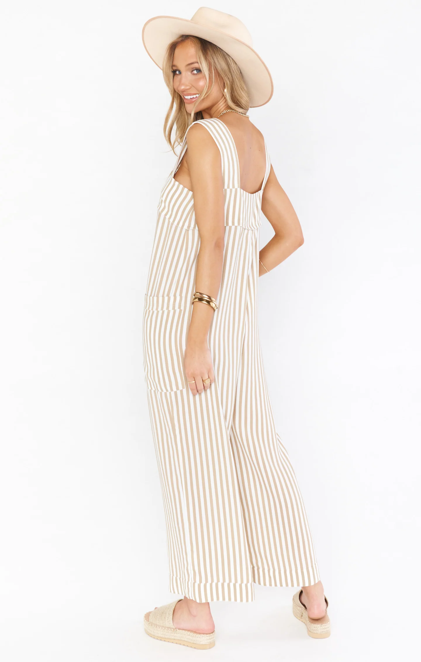 Stroll Jumpsuit ~ Ivory Solid Stripe