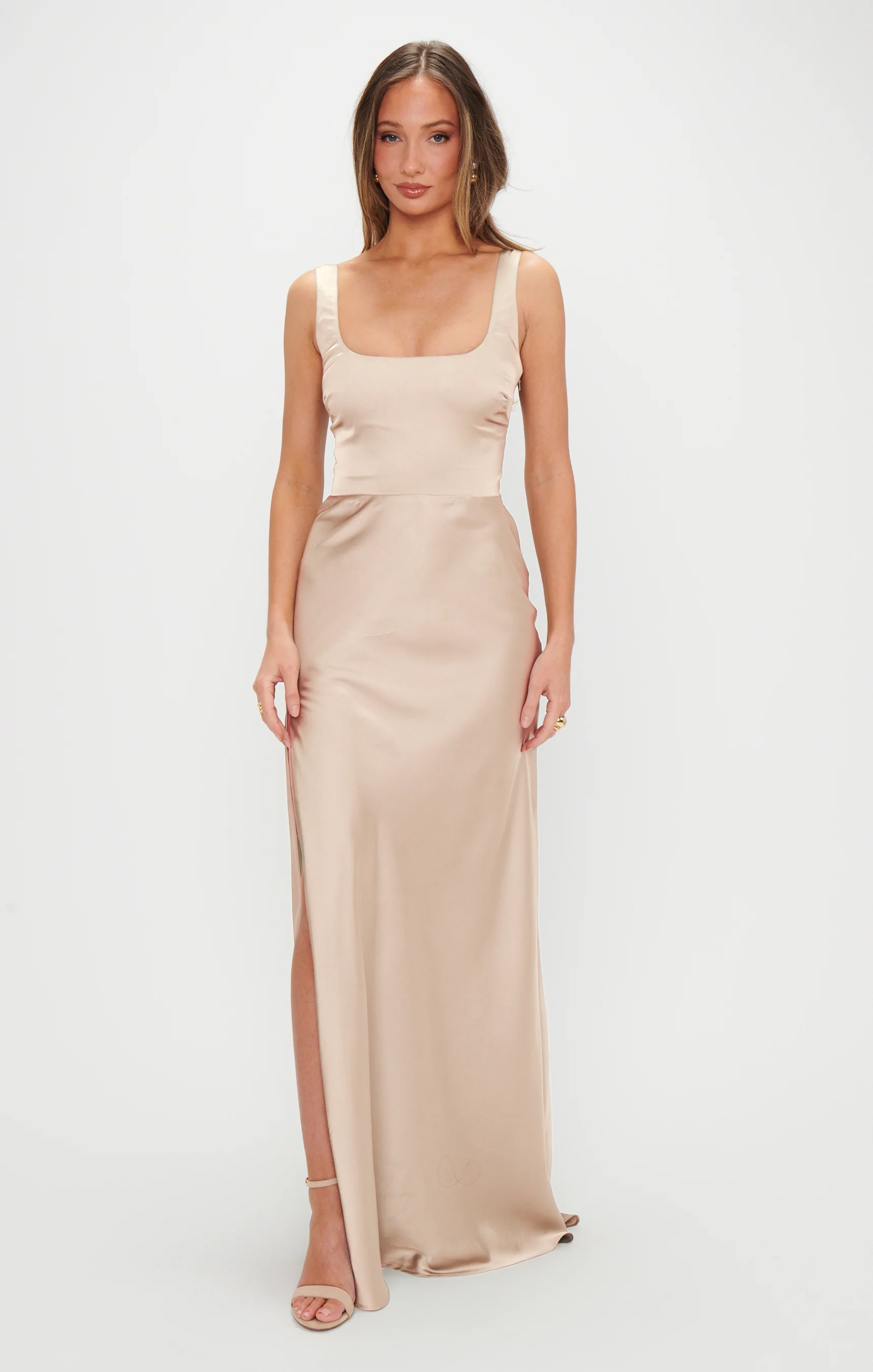 Elena Maxi Dress ~ Gold Velvet
