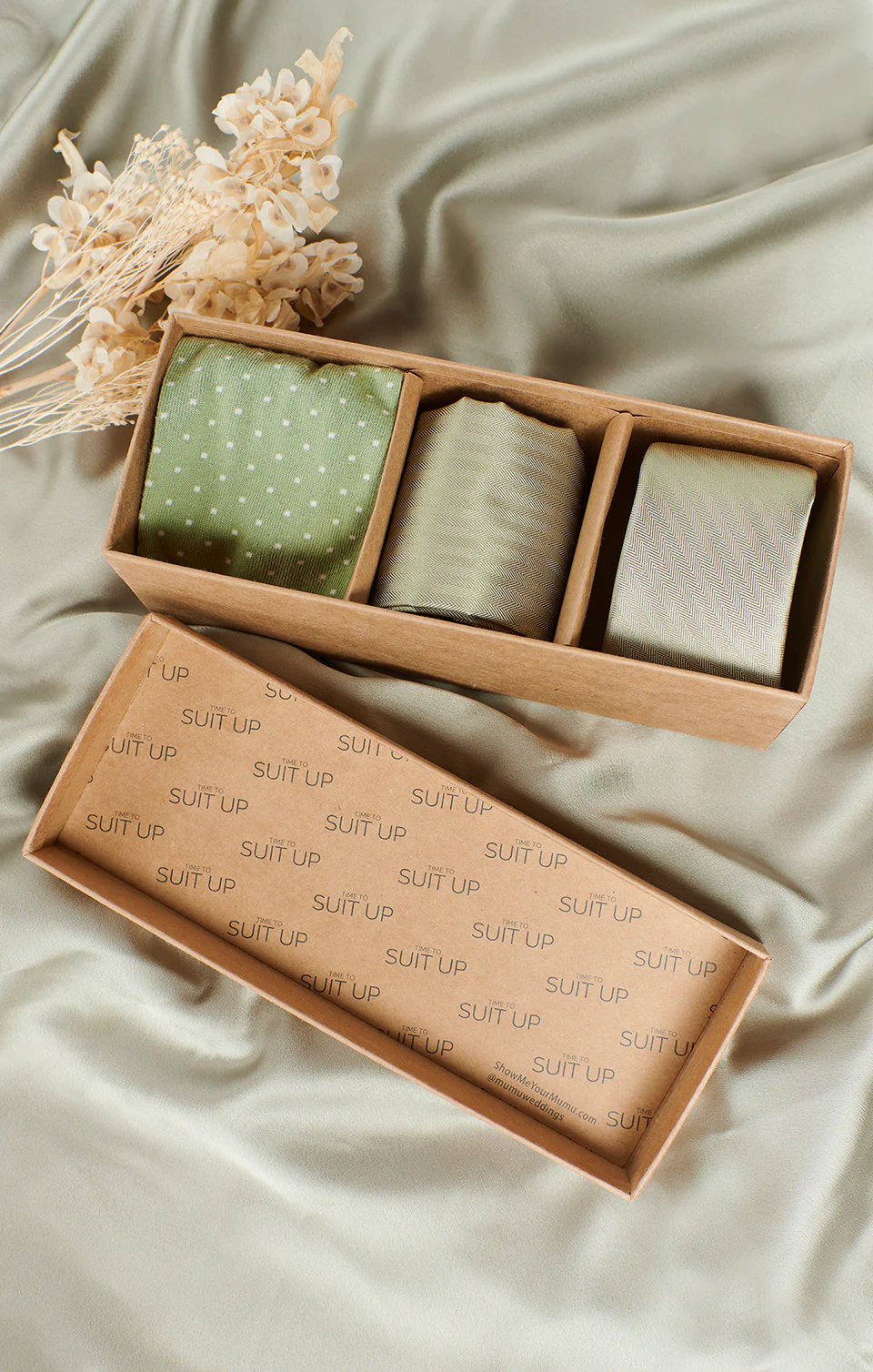 Mumu Weddings x Tie Bar Gift Box ~ Moss Green Solid