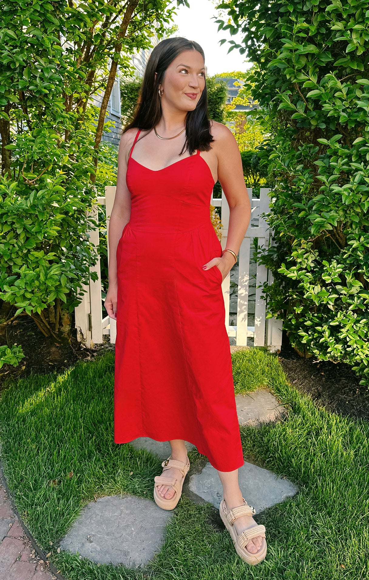 Allegra Midi Dress ~ Cherry Poplin