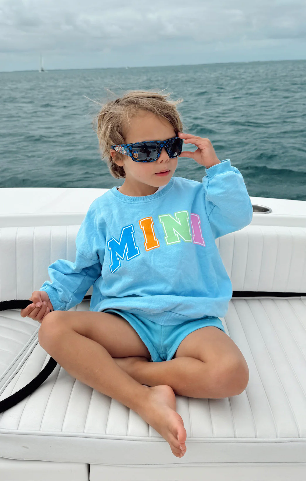 Davis Sweatshirt ~ Blue Mini Graphic