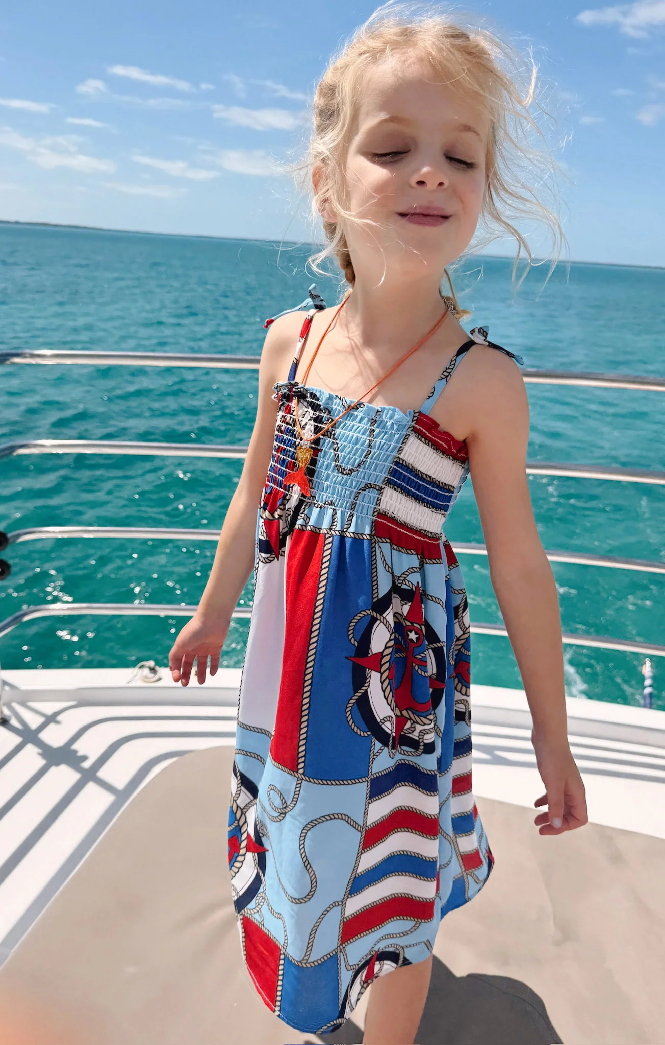 Lola Smocked Dress ~ Anchors Away