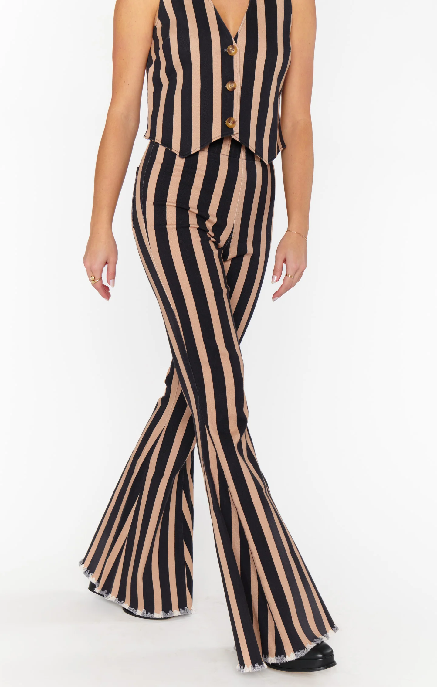 Berkeley Bells ~ Sepia Stripe Denim