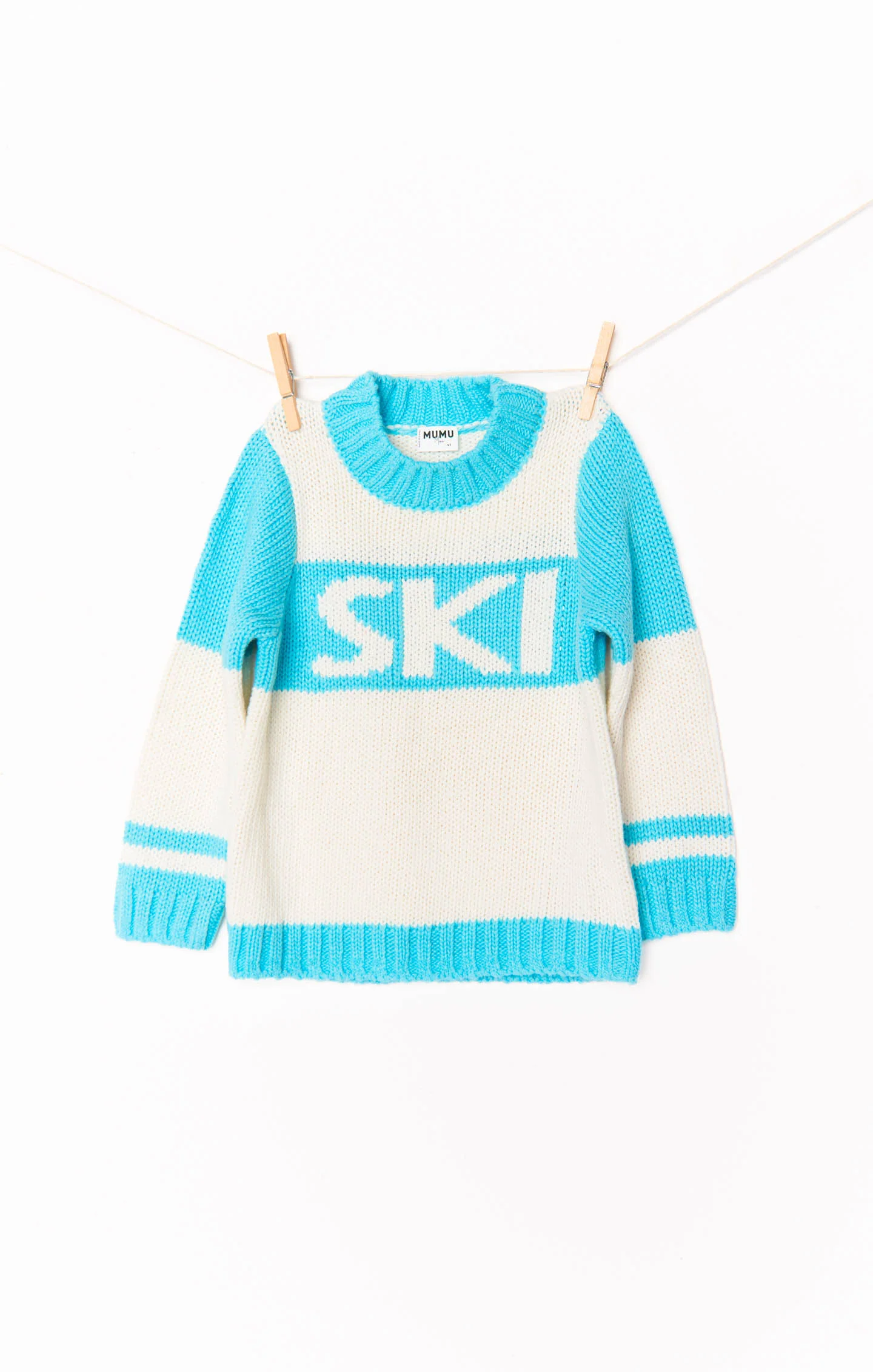Mini Ski In Sweater ~ Powder Blue Ski Knit