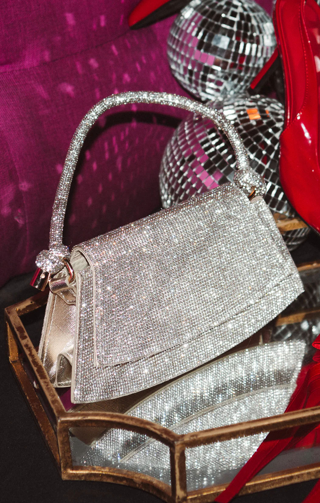 Riley Rhinestone Bag ~ Silver/Gold