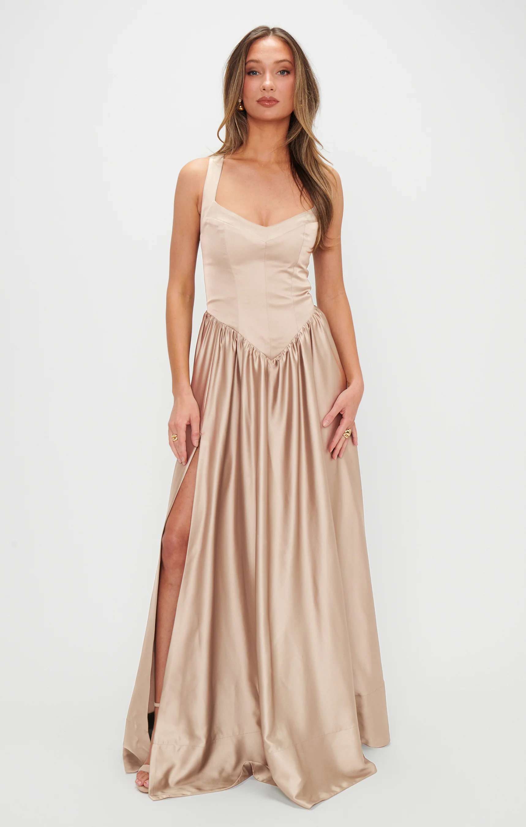 Maxi Dress ~ Champagne Satin