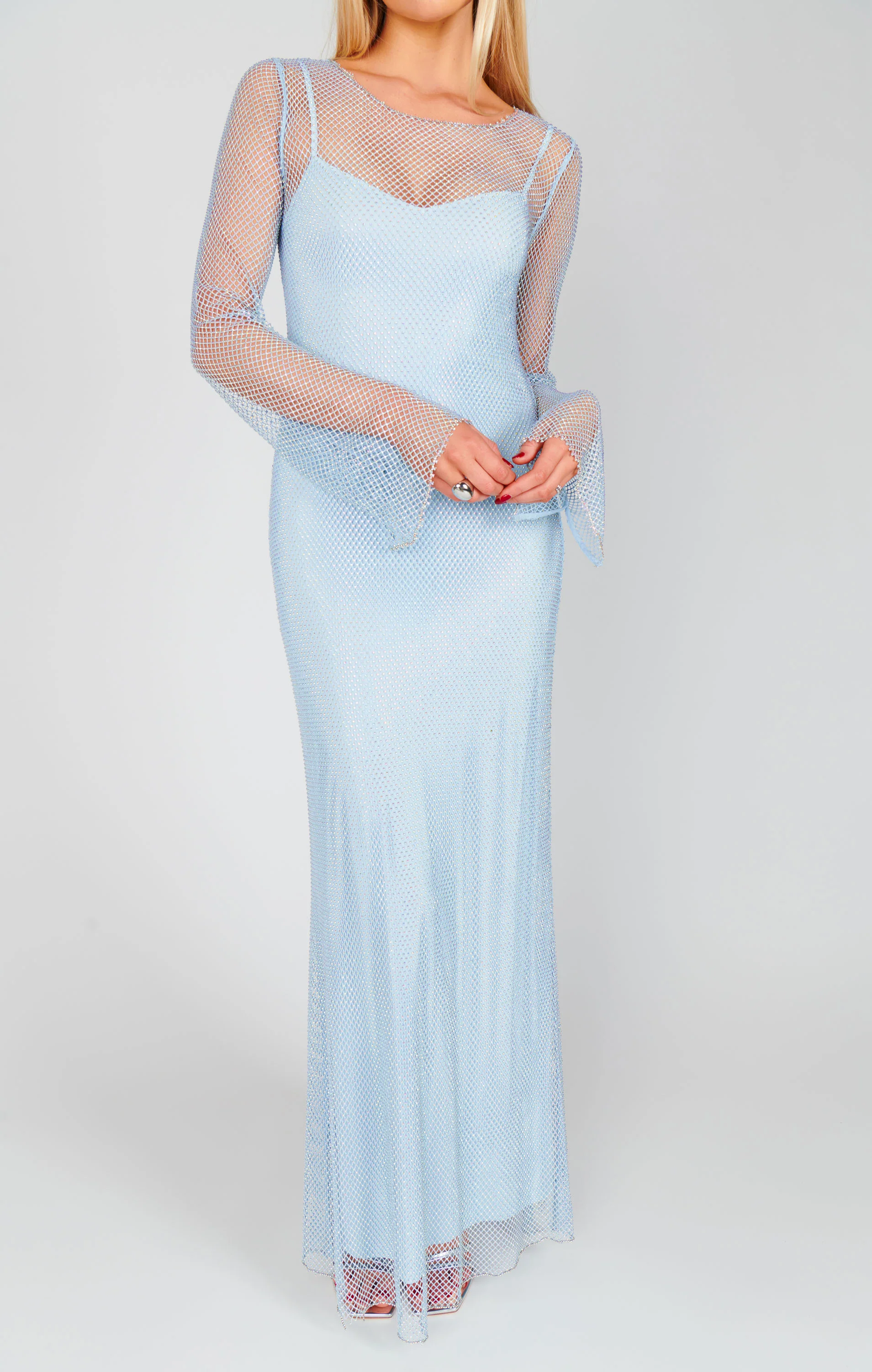 Iconic Maxi Dress ~ Light Blue Glitz