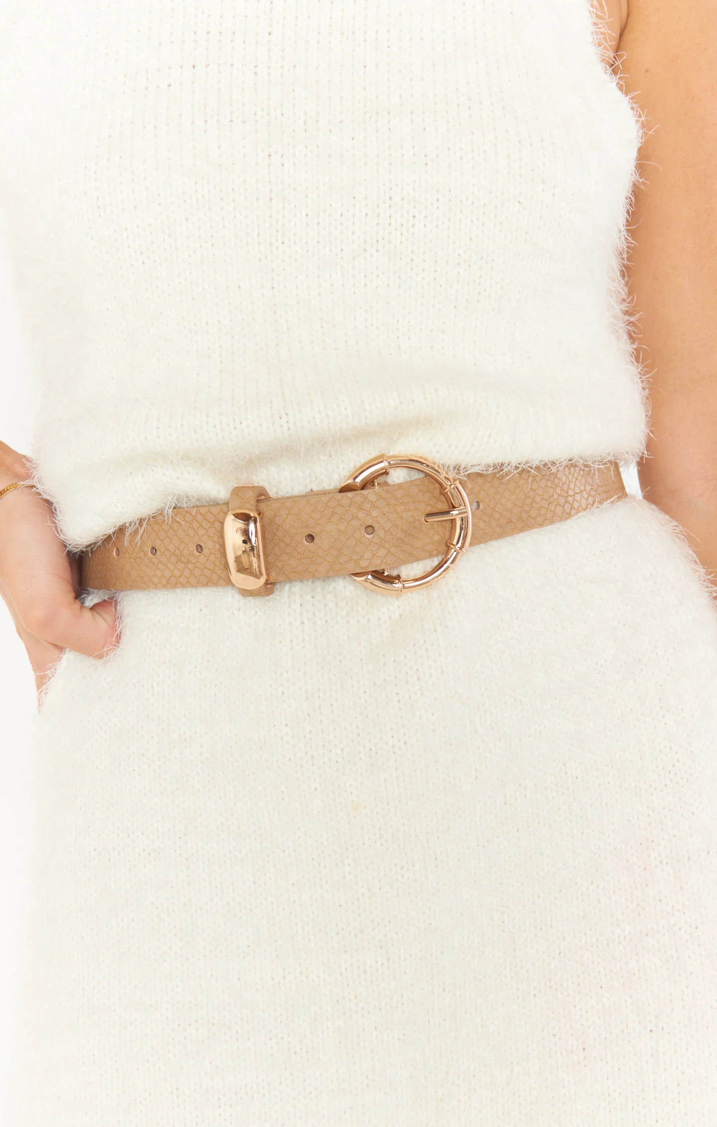 Lunar Snakeskin Belt ~ Taupe