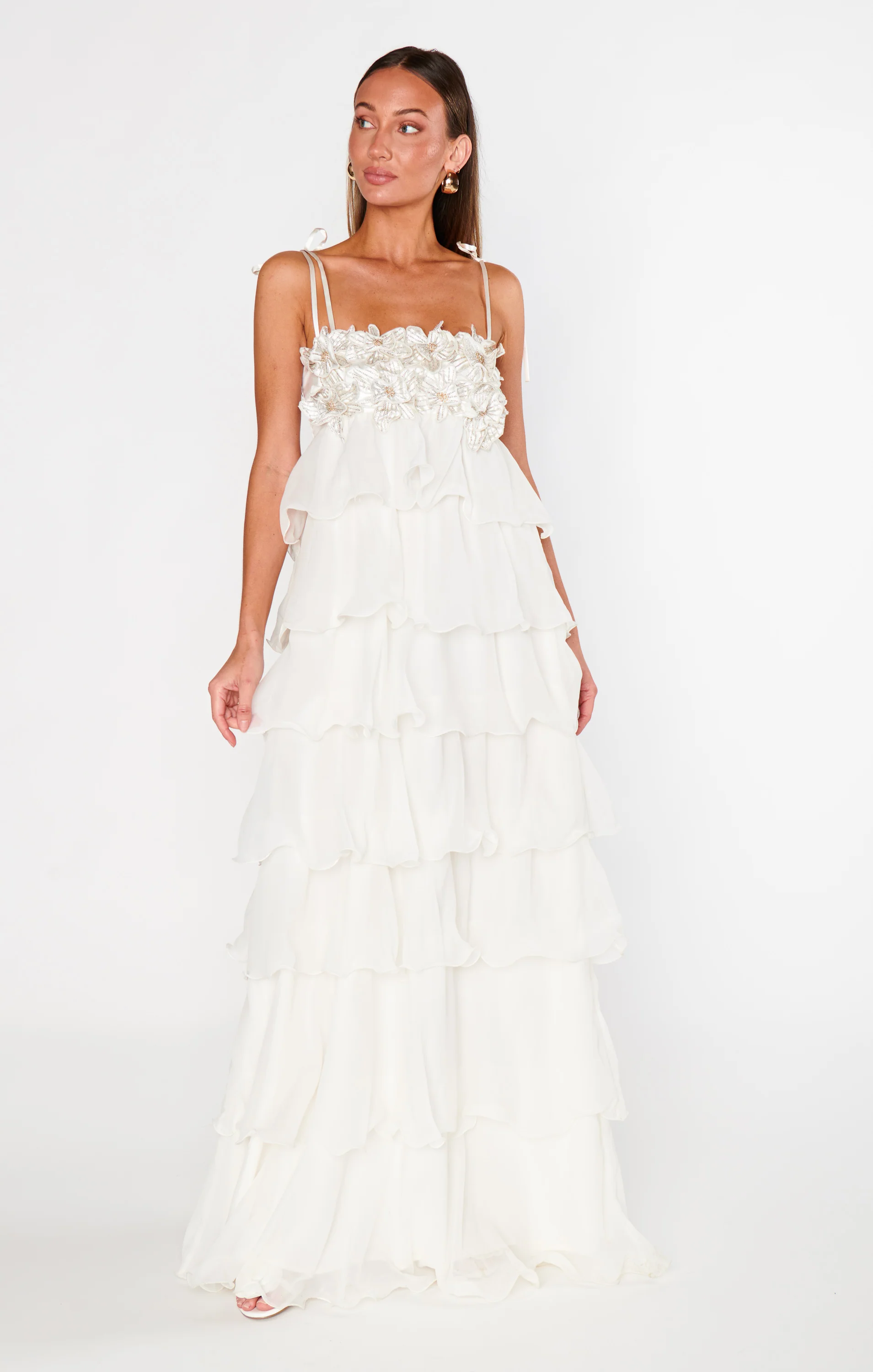 Gabriella Maxi Dress ~ White Enchanted Embellishment