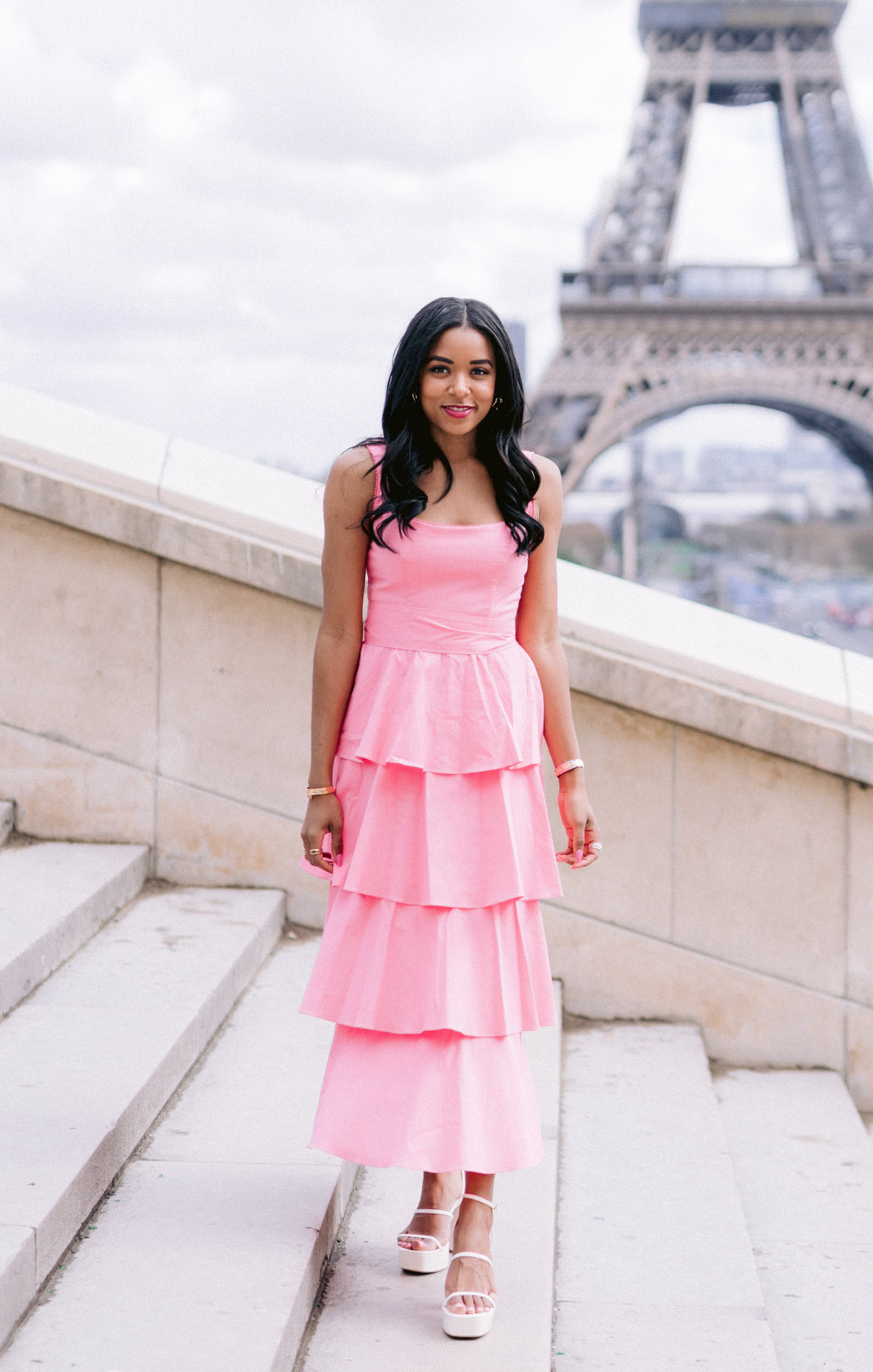 Meg Midi Dress ~ Pinck Poplin