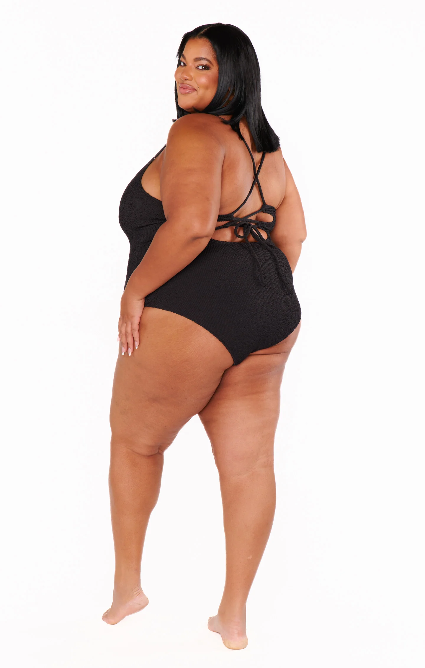 Positano One Piece ~ Black Scrunch