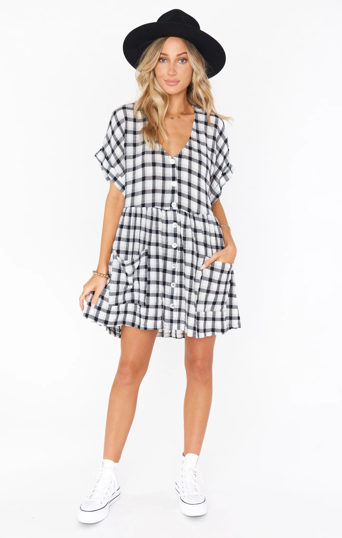 Odessa Dress ~ Check Me Black