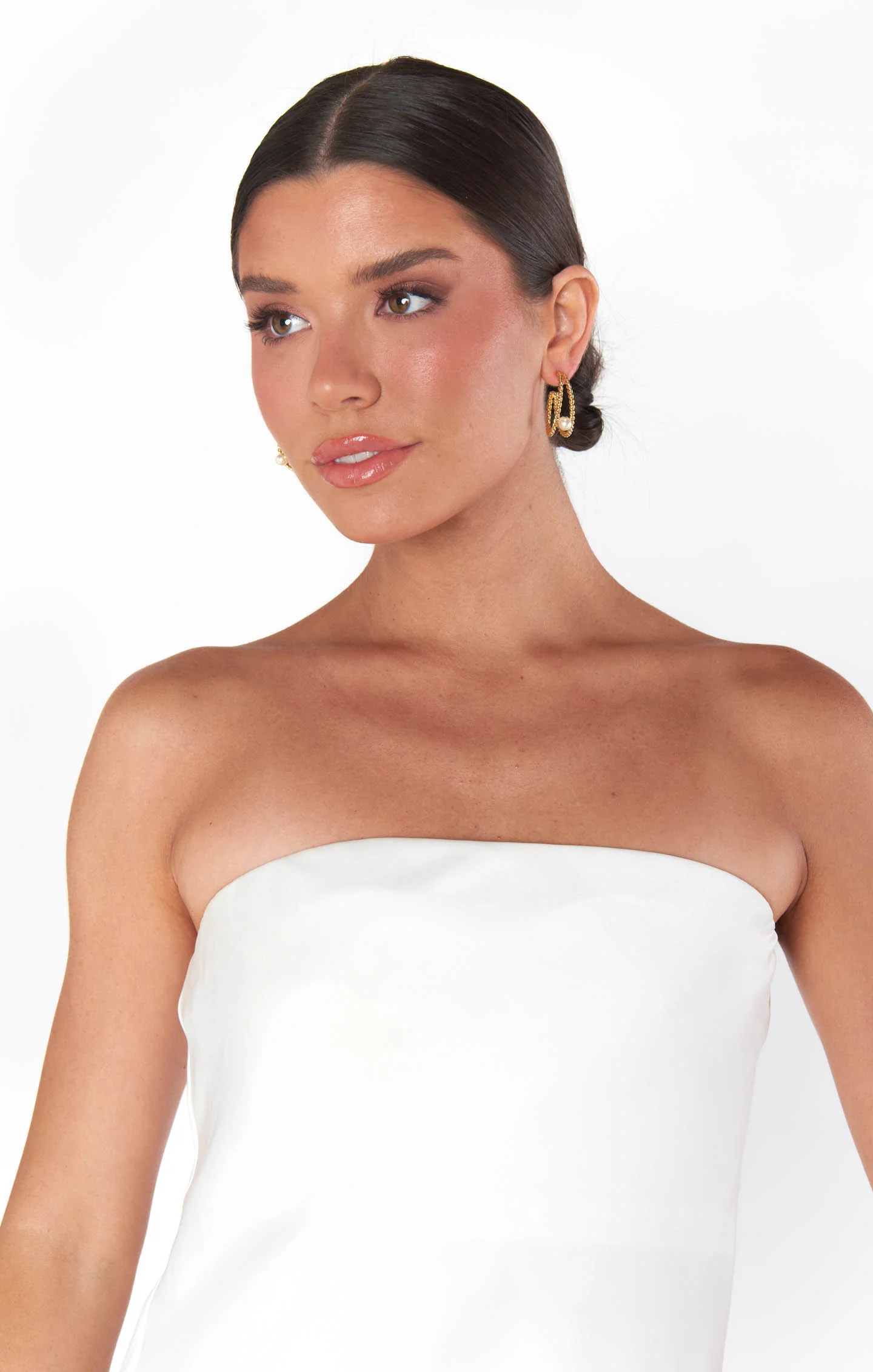 Faithy Jewels Diana Double Hoop ~ Gold/Pearl