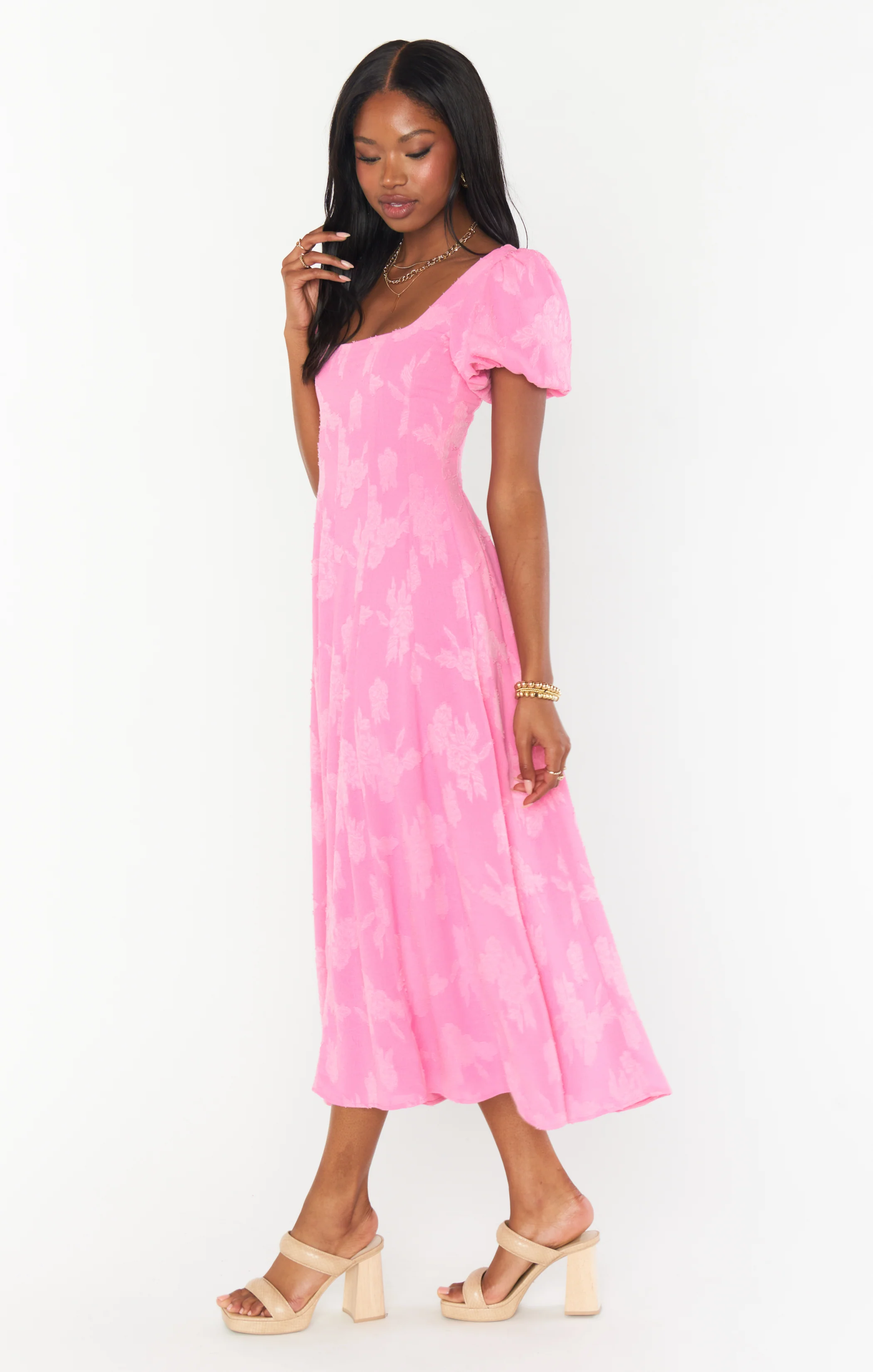 Luna Midi Dress ~ Rose Dot