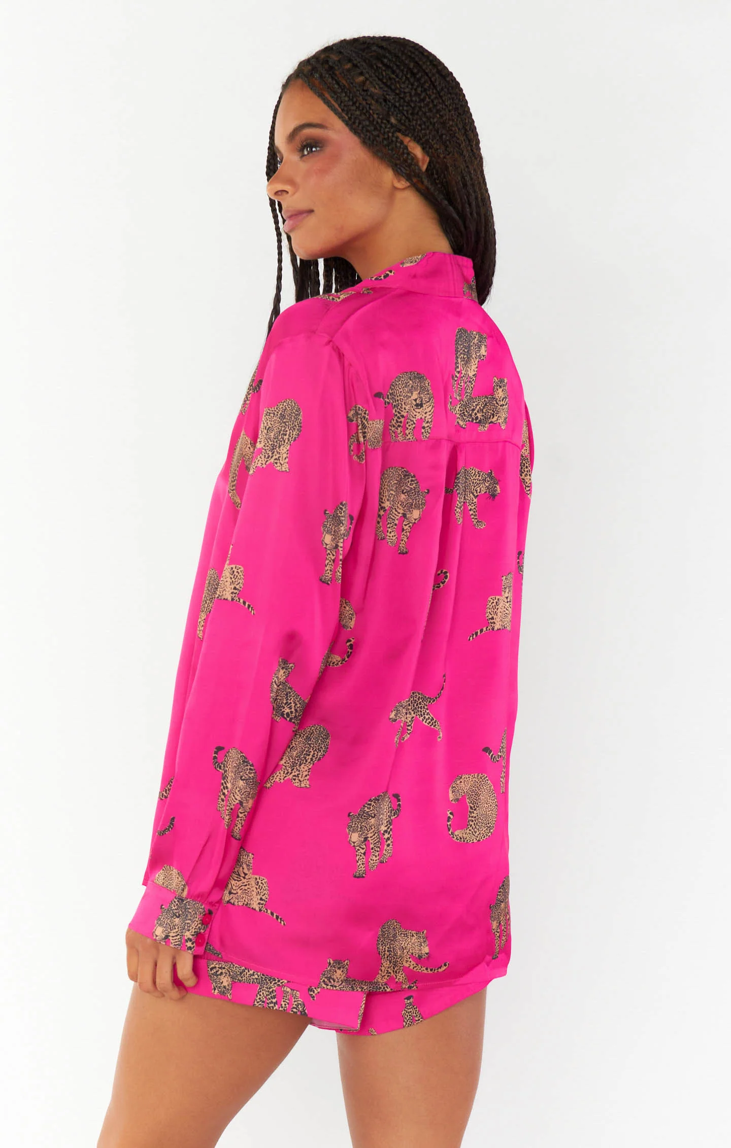 Early Riser PJ Set ~ Fuschia Feline Fine Silky