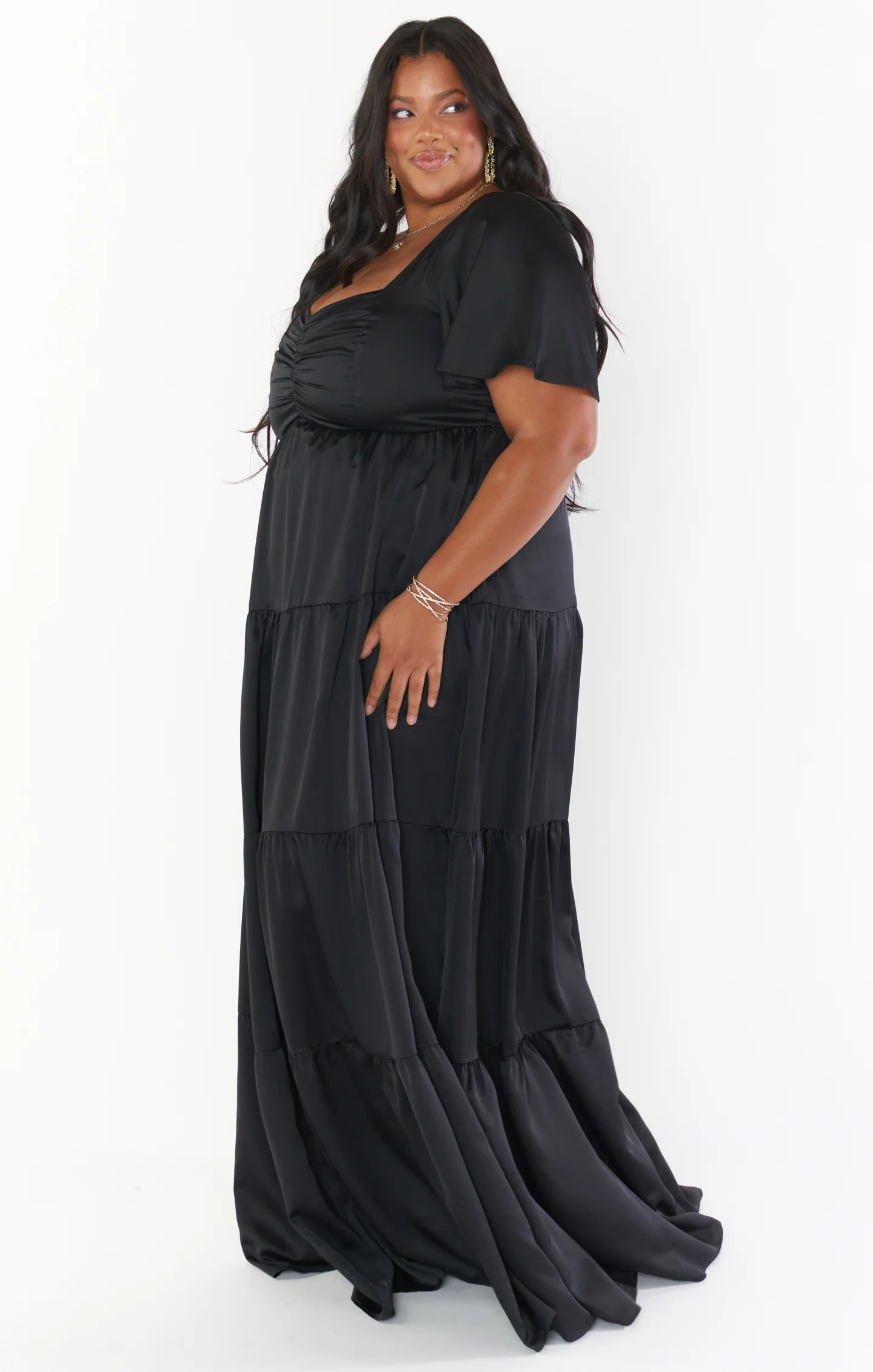 Elena Maxi Dress ~ Black Velvet